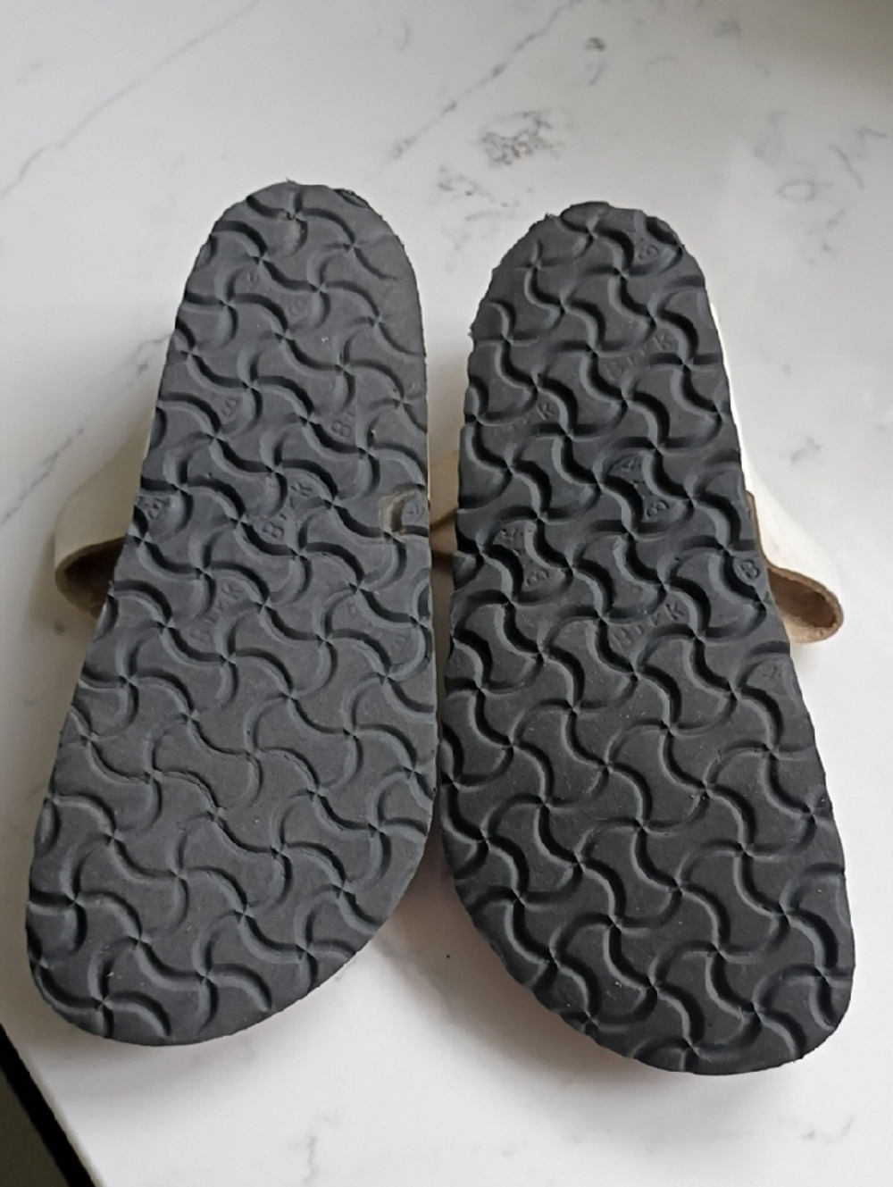 Birkenstock White Toe-Post Sandals with Buckle - Picture 6 of 8